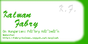 kalman fabry business card